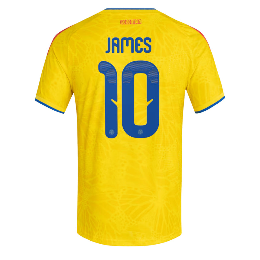 adidas Men's Colombia World Cup 2026 Authentic Home Jersey w/ James #10 Printing Back