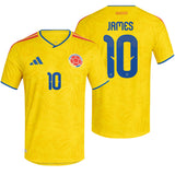 adidas Men's Colombia World Cup 2026 Authentic Home Jersey w/ James #10 Printing Both