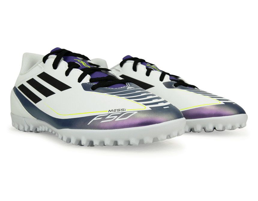 adidas Men's F50 Club Messi TF White/Black/Purple Together