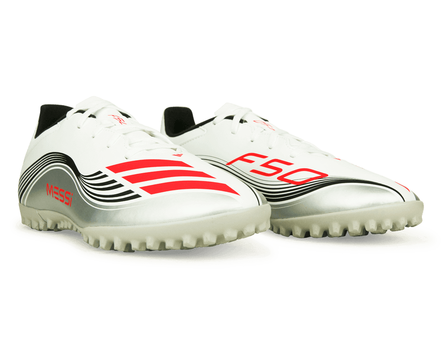 adidas Men's F50 Club Messi TF White/Red/Silver Together
