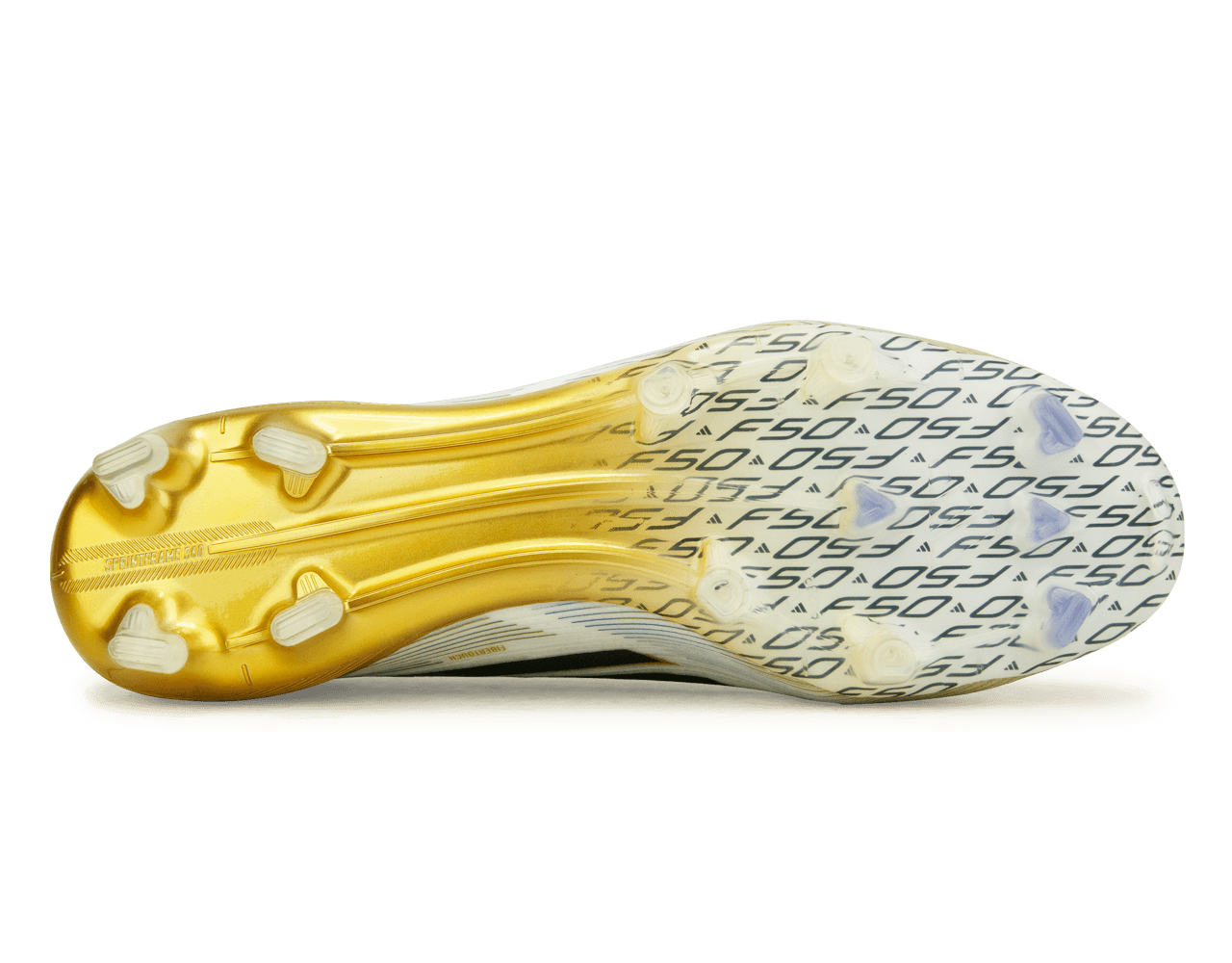 adidas F50 Elite Laceless FG Mens Size 11.5 Soccer Cleats White Gold Metallic Adidas F50 Elite Laceless FG Cloud White / Core Black / Gold  main image 2