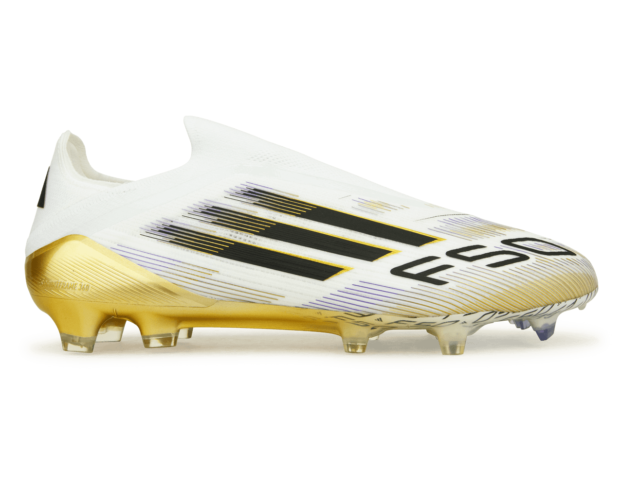 adidas Men's F50 Elite Laceless FG White/Black/Gold – Azteca Soccer