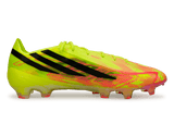 adidas Men's F50 Hyperfast Elite FG Soccer Cleats Yellow Black Pink Side