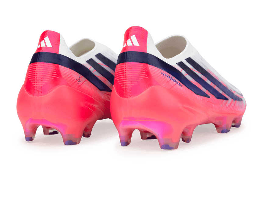 adidas Men's F50 Hyperfast Elite Laceless FG White/Solar Purple Rear