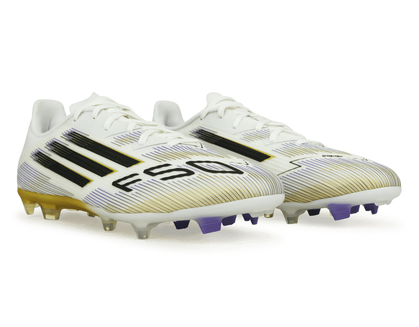 adidas Men's F50 League FG/MG White/Black/Gold Together