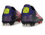 adidas Men's Lamine Yamal F50 League Laceless FG/MG Purple/Lemon Rear