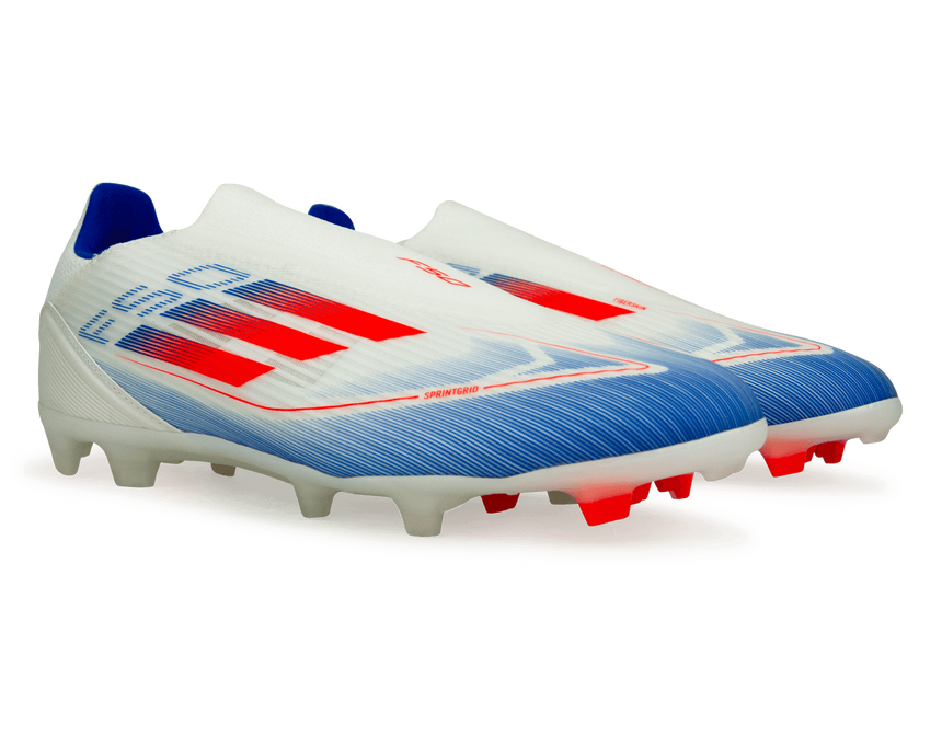 adidas Men's F50 League LL FG/MG White/Lucid Blue Together