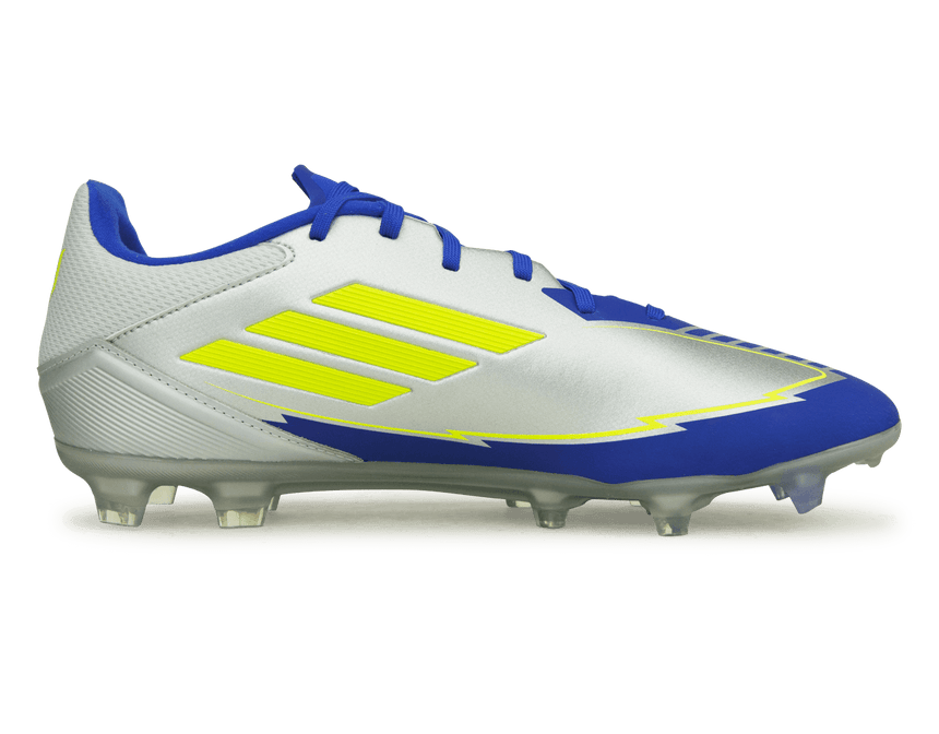 adidas Men's F50 League Messi FG/MG Silver/Volt/Blue Side