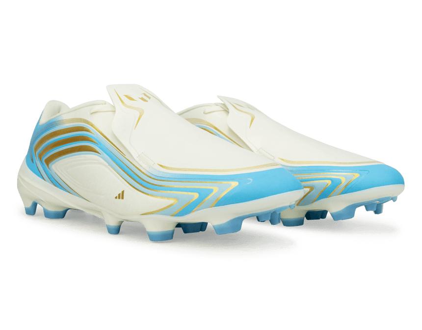 adidas Men's F50 Messi League FG Ivory/Sea Blue/Ice Blue Together