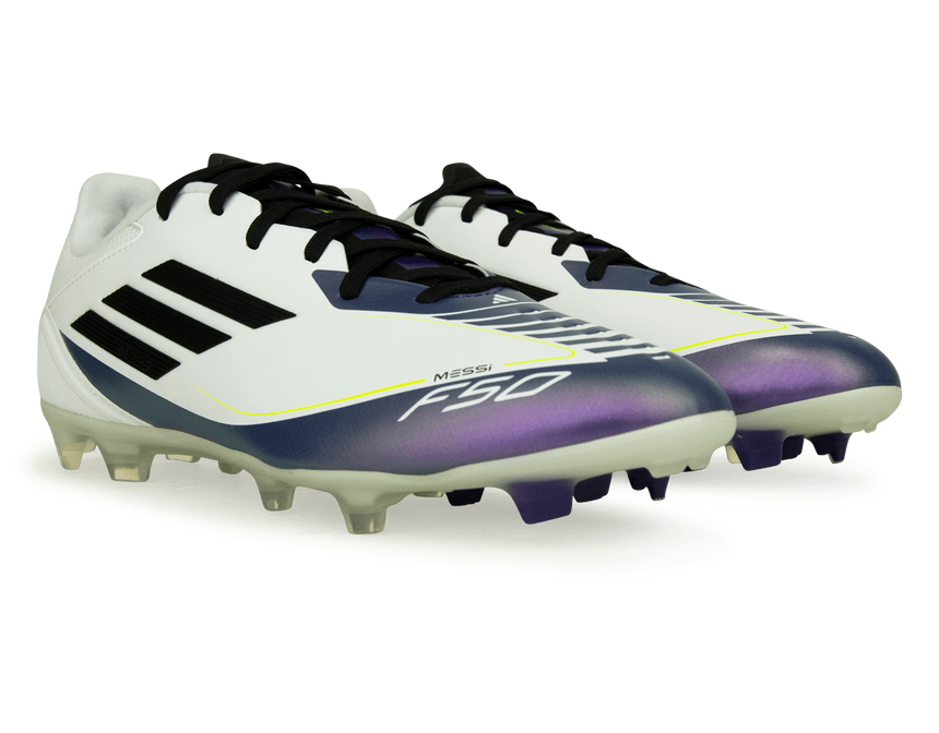 adidas Men's F50 Messi League FG/MG White/Black/Purple Together