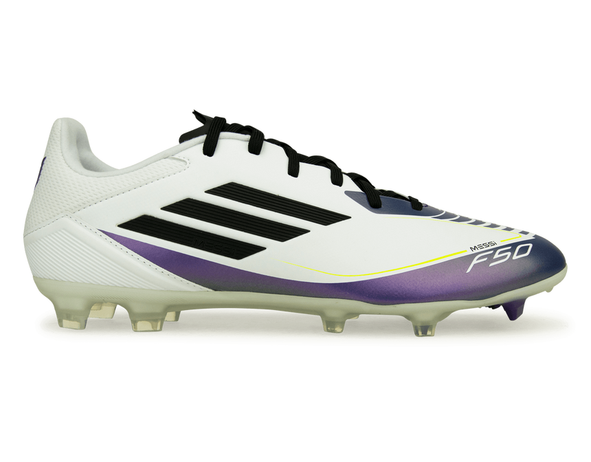 adidas F50メッシ25.5 adidas Men's F50 League Messi FG/MG White/Black/Purple – Azteca Soccer