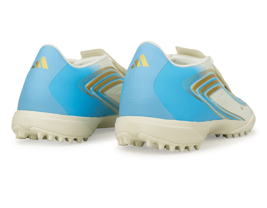 adidas Men's F50 Messi League TF Ivory/Sea Blue/Ice Blue Rear