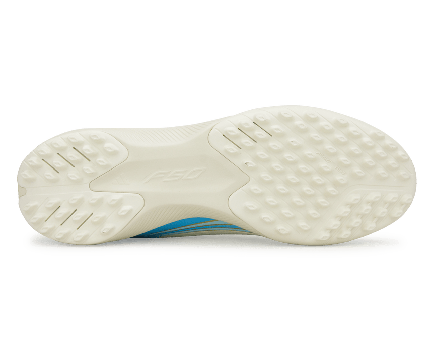 adidas Men's F50 Messi League TF Ivory/Sea Blue/Ice Blue Sole