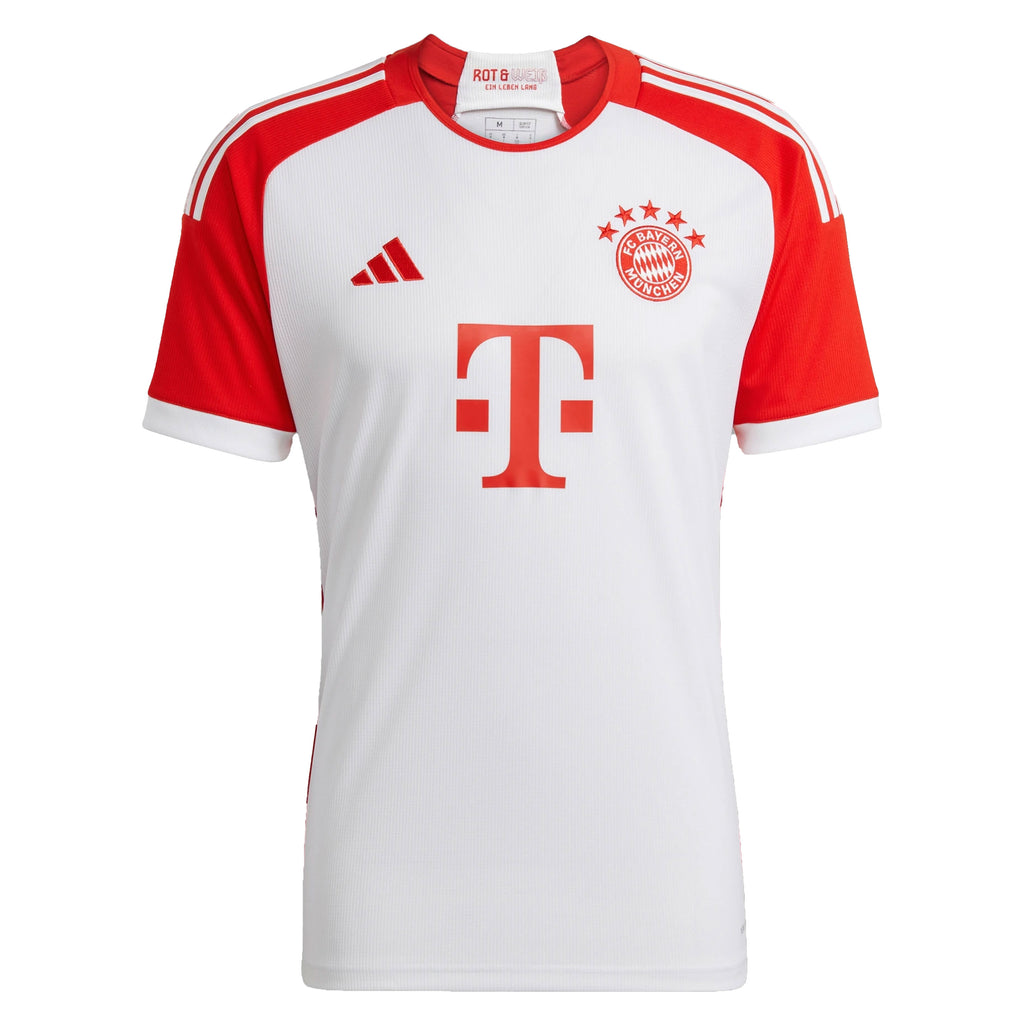 adidas Men's FC Bayern Munich 2023/24 Home Jersey White/Red Front