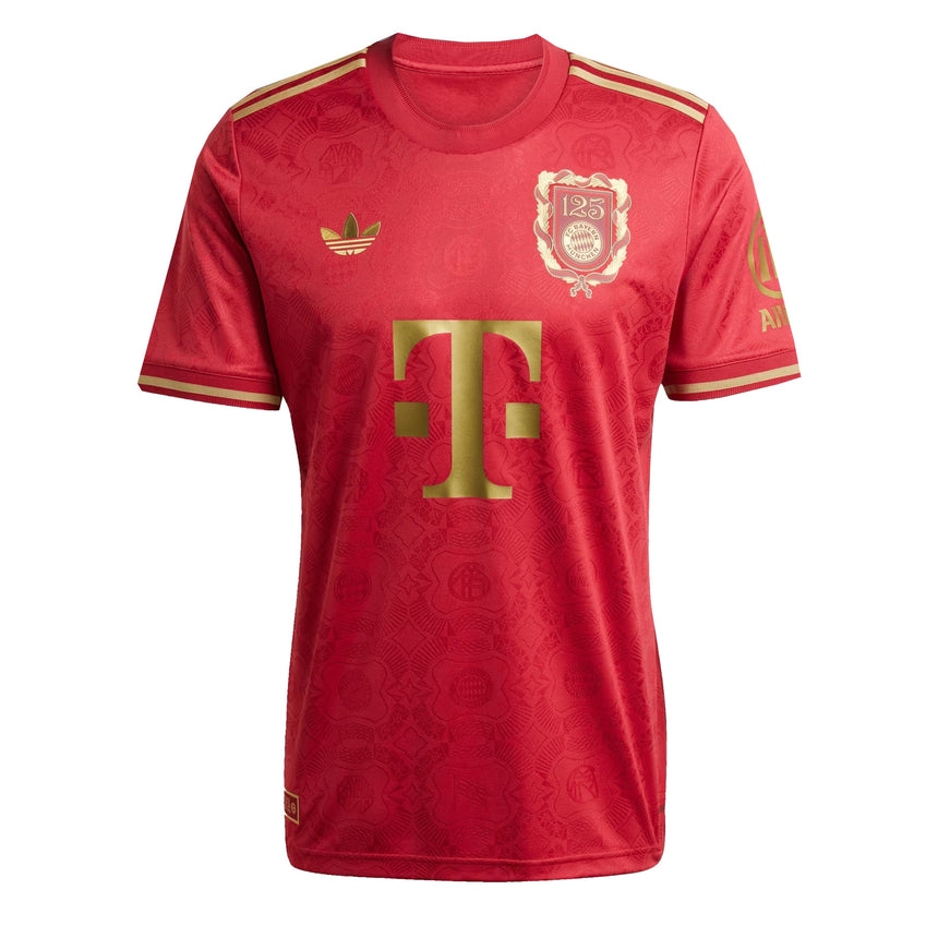 adidas Men's FC Bayern Munich 2025 125-Year Anniversary Jersey Maroon/Gold Front