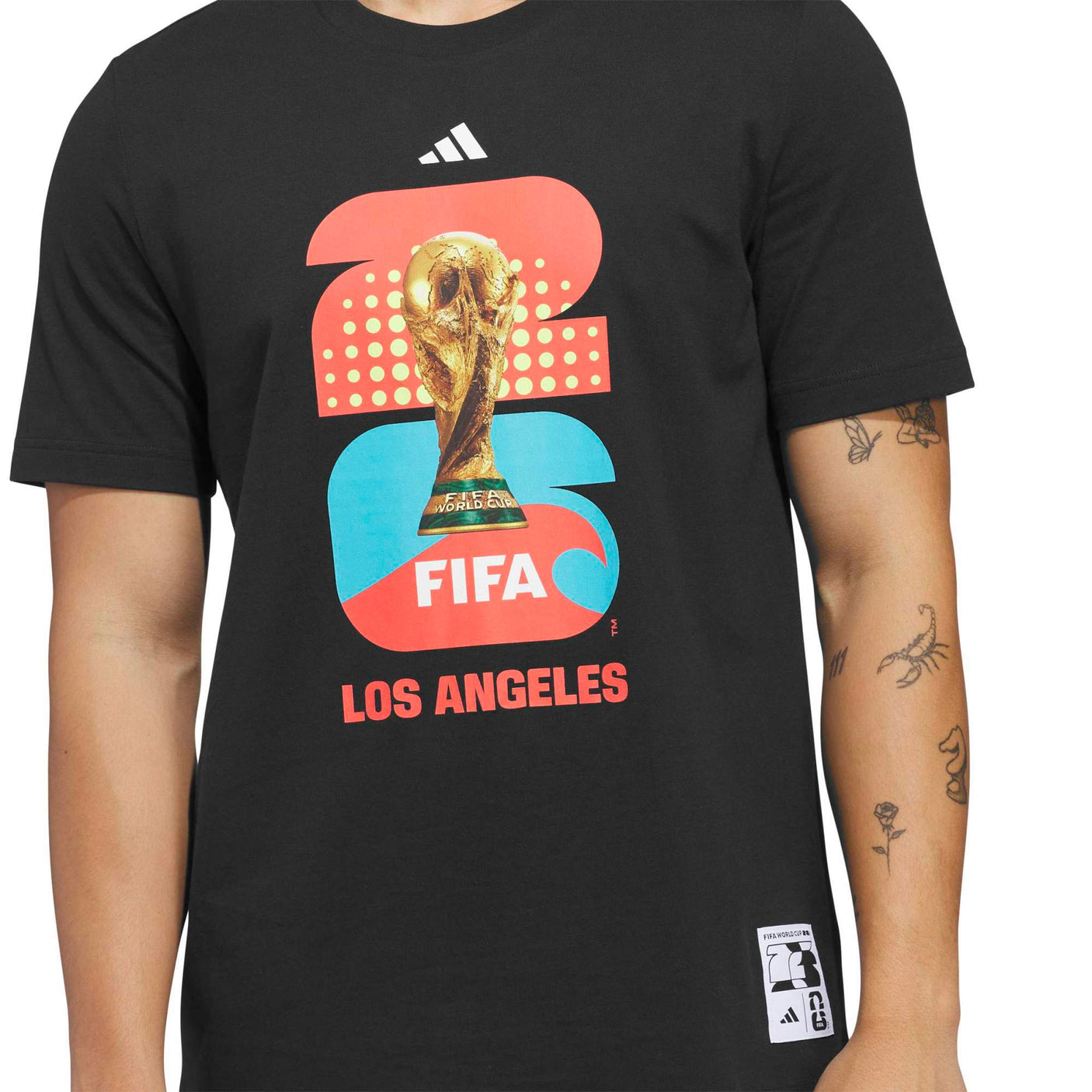 adidas Men's FIFA World Cup 2026 Host city Los Angeles Graphic Tee Black Crest