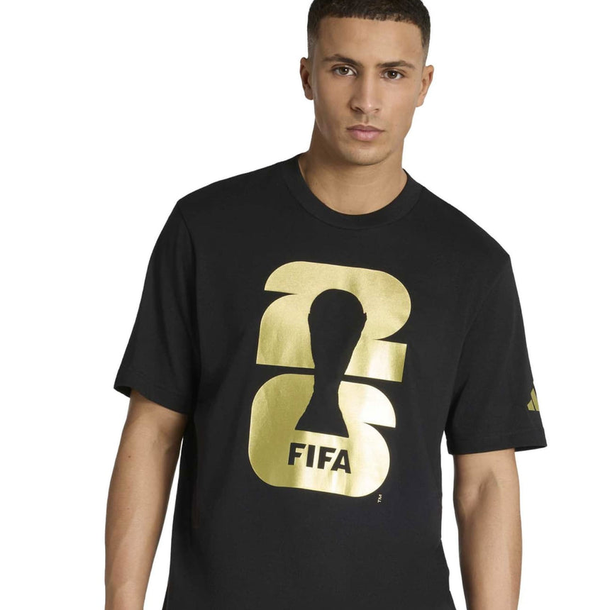 adidas Men's FIFA World Cup 2026 Official Emblem Tee Black Model