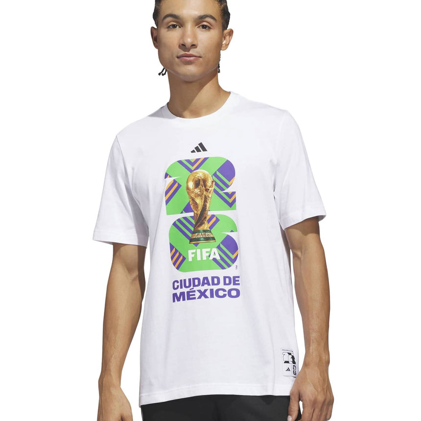 adidas Men's FIFA World Cup 26 Host City Mexico City Graphic Tee White Crest Model