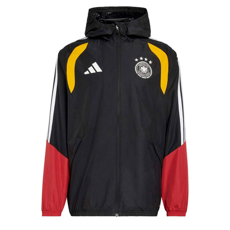 adidas Men's Germany World Cup 2026 Tiro All Weather Jacket Black/Red/Yellow Front