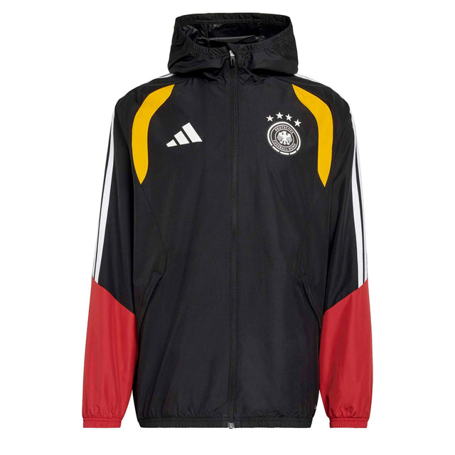 adidas Men's Germany World Cup 2026 Tiro All Weather Jacket Black/Red/Yellow Front