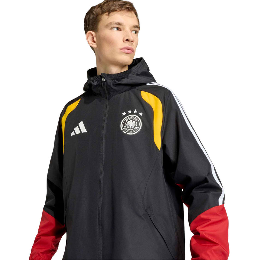 adidas Men's Germany World Cup 2026 Tiro All Weather Jacket Black/Red/Yellow Model 