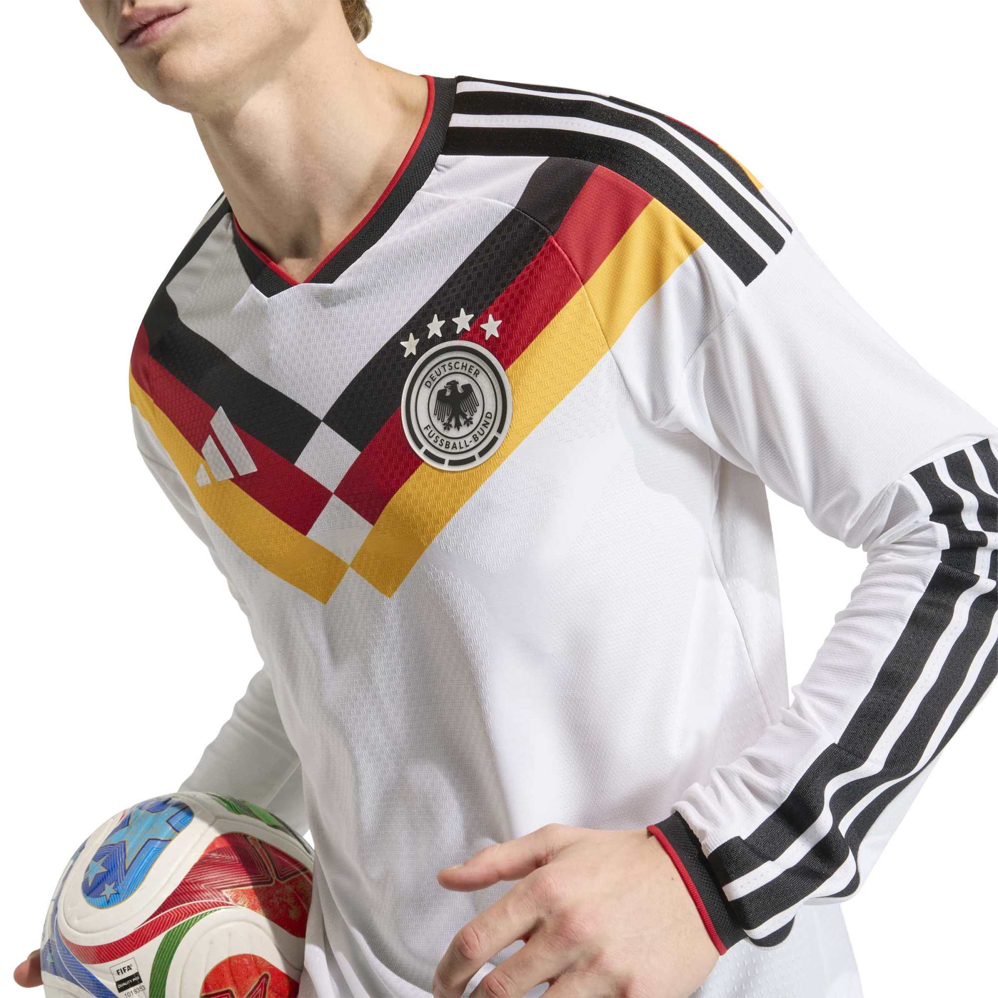 adidas Germany Men's Home Authentic Long Sleeve Soccer Jersey
