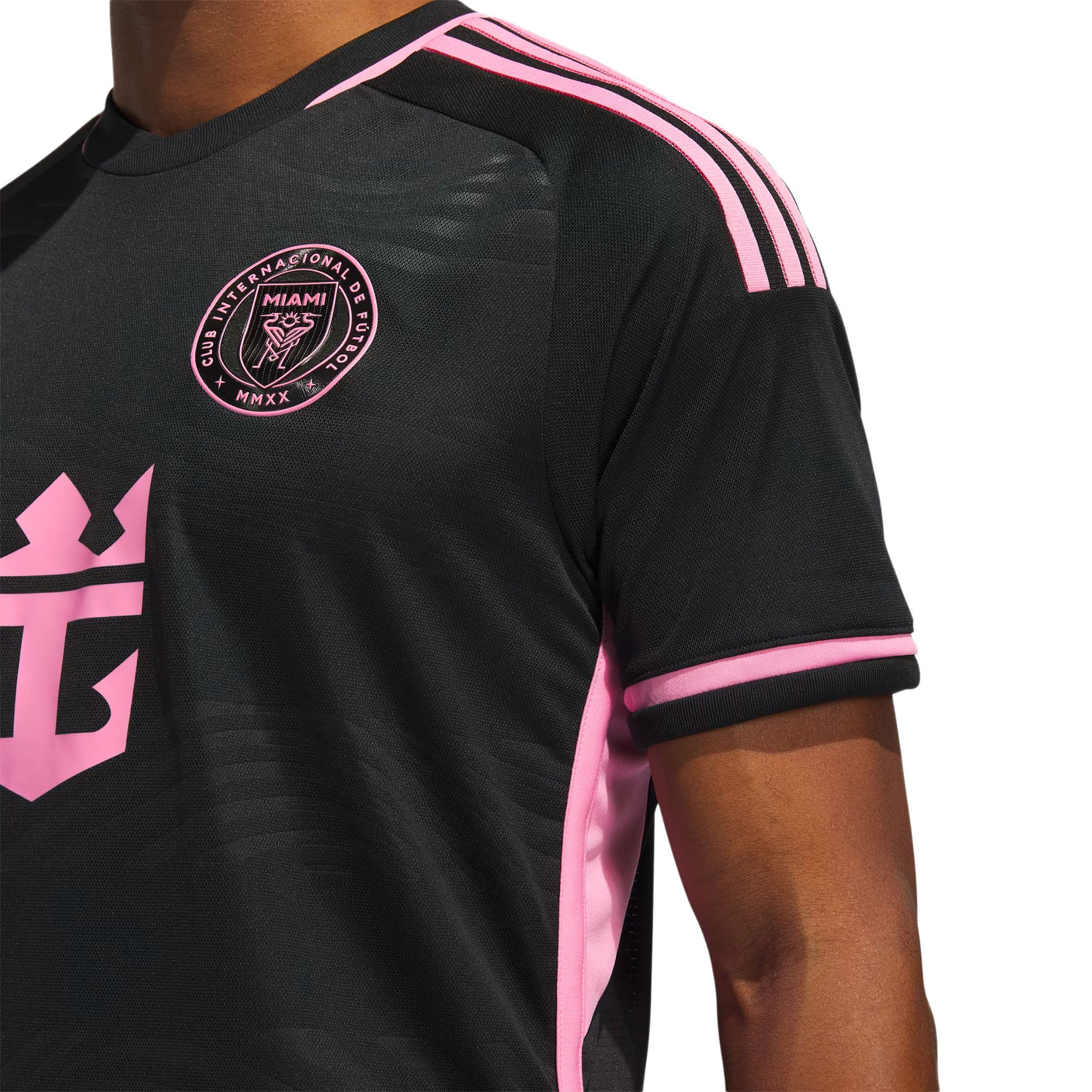 adidas Men's Inter Miami 2024/25 Authentic Away Jersey Black/Pink Crest