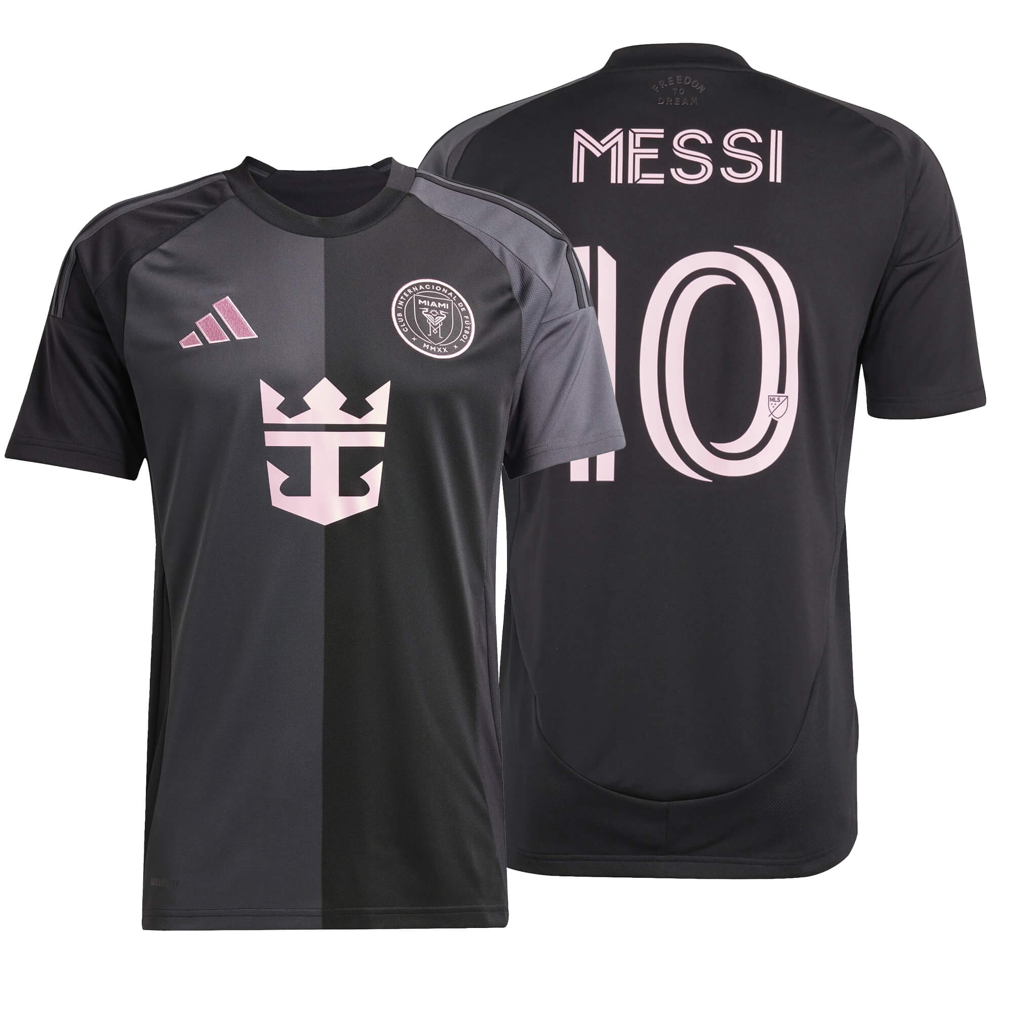 INTER MIAMI top CF MESSI SOCCER JERSEY & SHORTS BLACK #10 SIZE ADULT 2XL