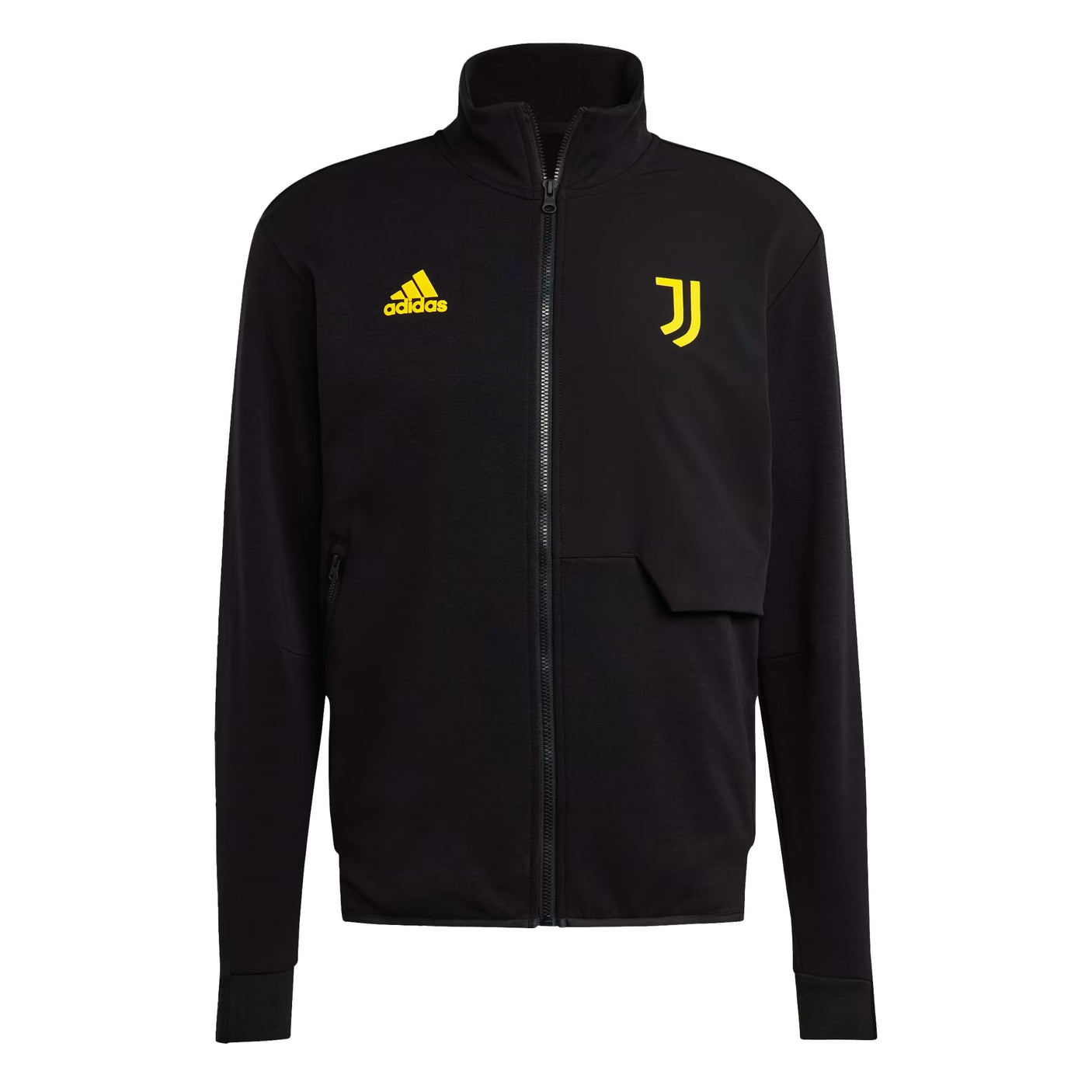 adidas Men's Juventus 2023/24 Anthem Jacket Black/Yellow Front
