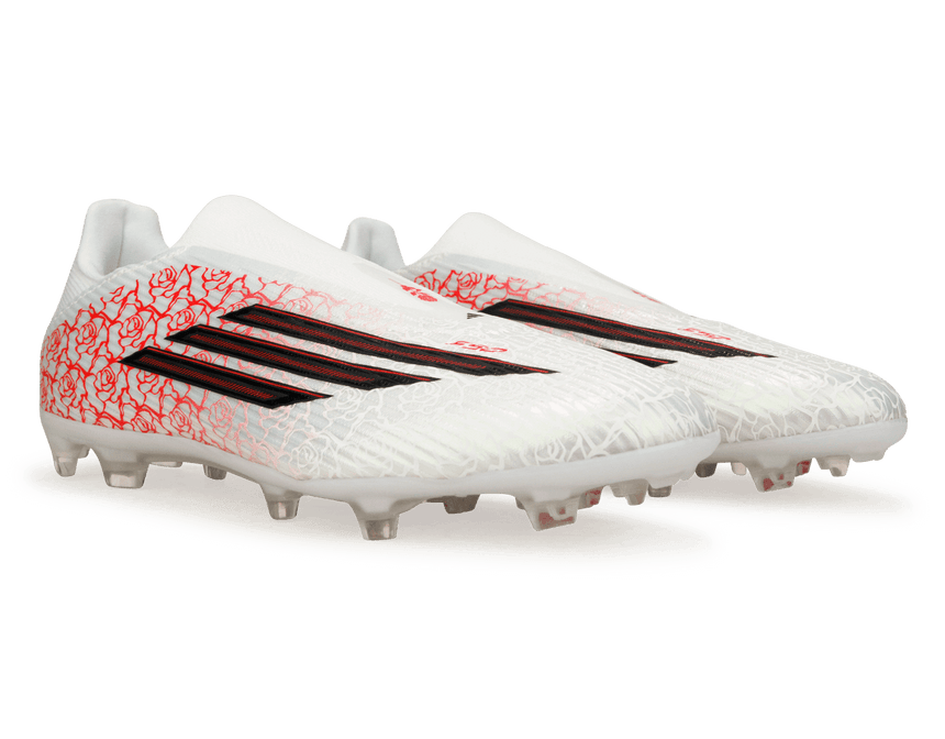adidas Men's F50 League 'Lamine Yamal' Laceless FG/MG White/Black/Red Together