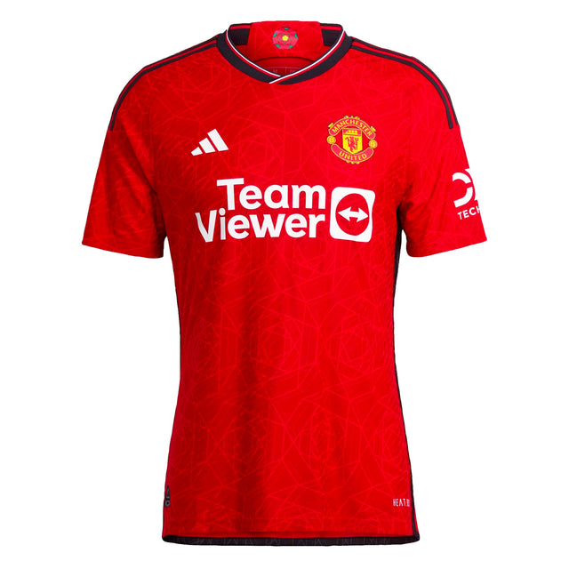 adidas Men's Manchester United 2023/24 Authentic Home Jersey Red Front