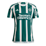 adidas Men's Manchester United 2023/24 Away Jersey White/Green Front