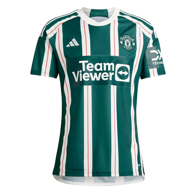 adidas Men's Manchester United 2023/24 Away Jersey White/Green Front