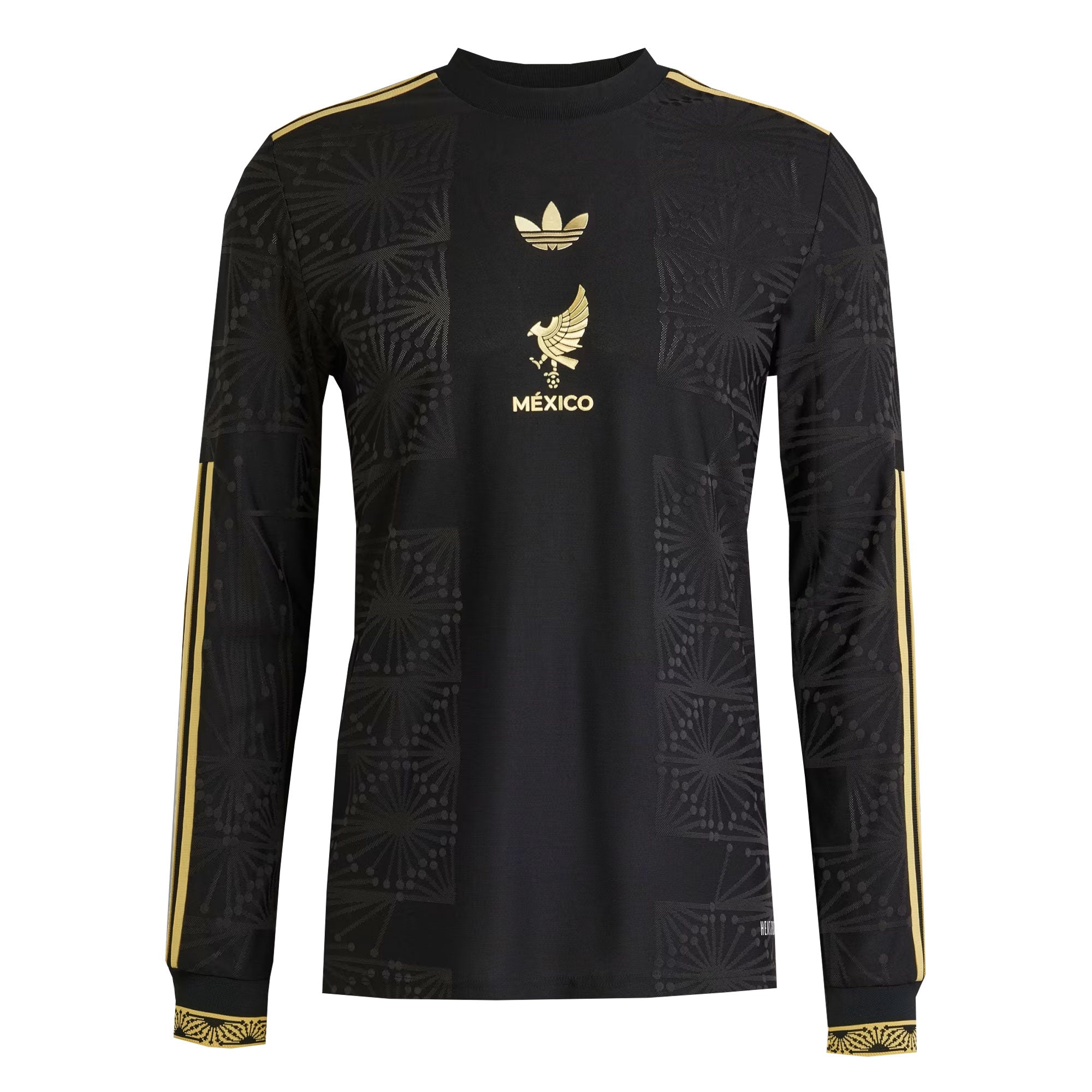 adidas Men's Mexico Gold 2025/26 Long Sleeve Jersey Black/Gold