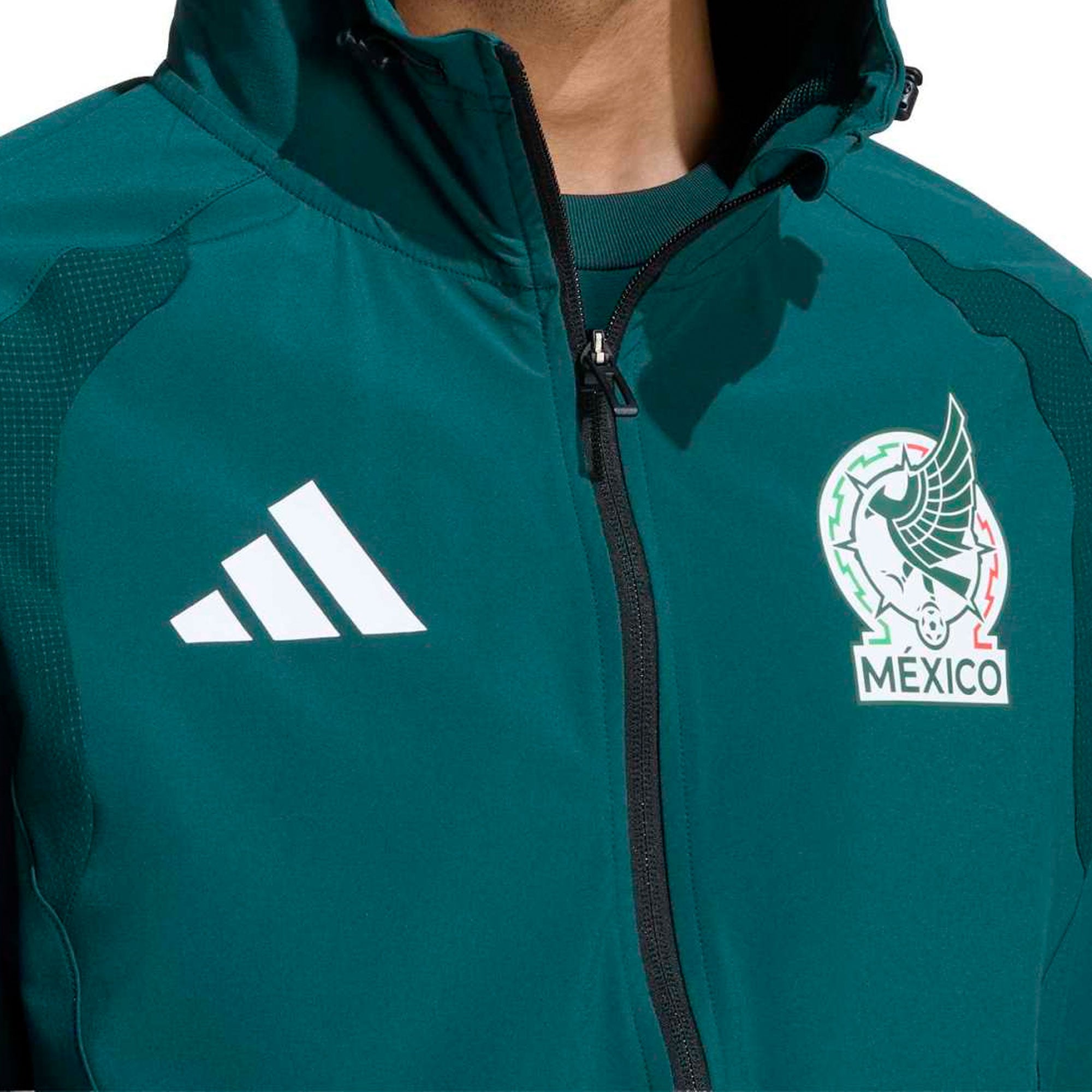 adidas Men's Mexico Tiro Travel Full Zip Windbreaker Green