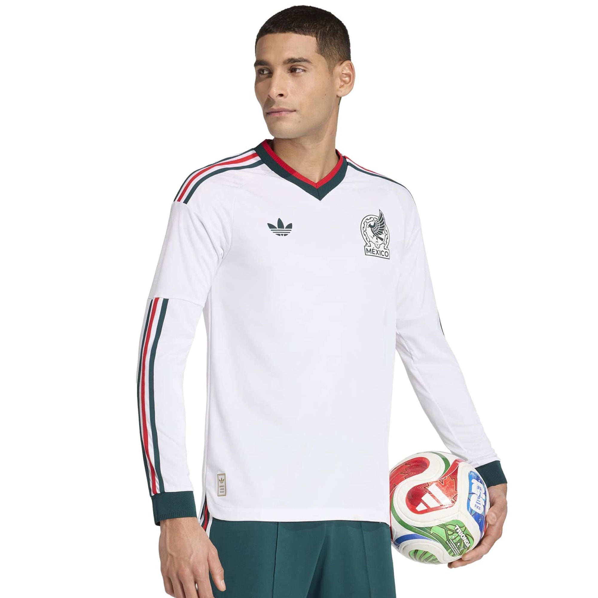adidas Mexico Men's Away Authentic Long Sleeve Soccer Jersey World