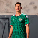 adidas Men's Mexico World Cup 2026 Authentic Home Jersey Green Montes model