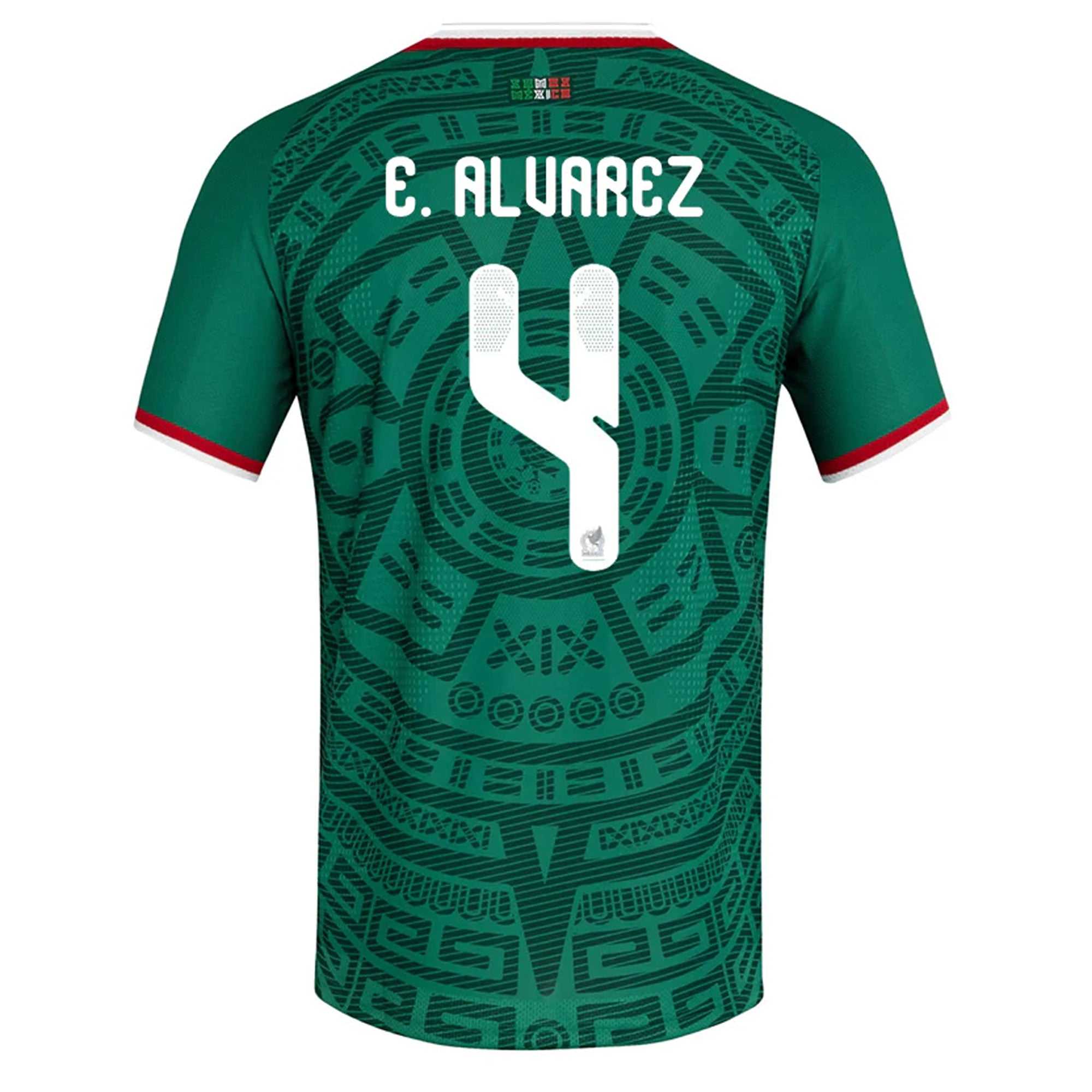 正規品　メキシコ代表 Álvarez選手 死者の日エディション　ユニフォーム　M adidas Mexico Men's Home Authentic Soccer Jersey w/ E. Alvarez #4