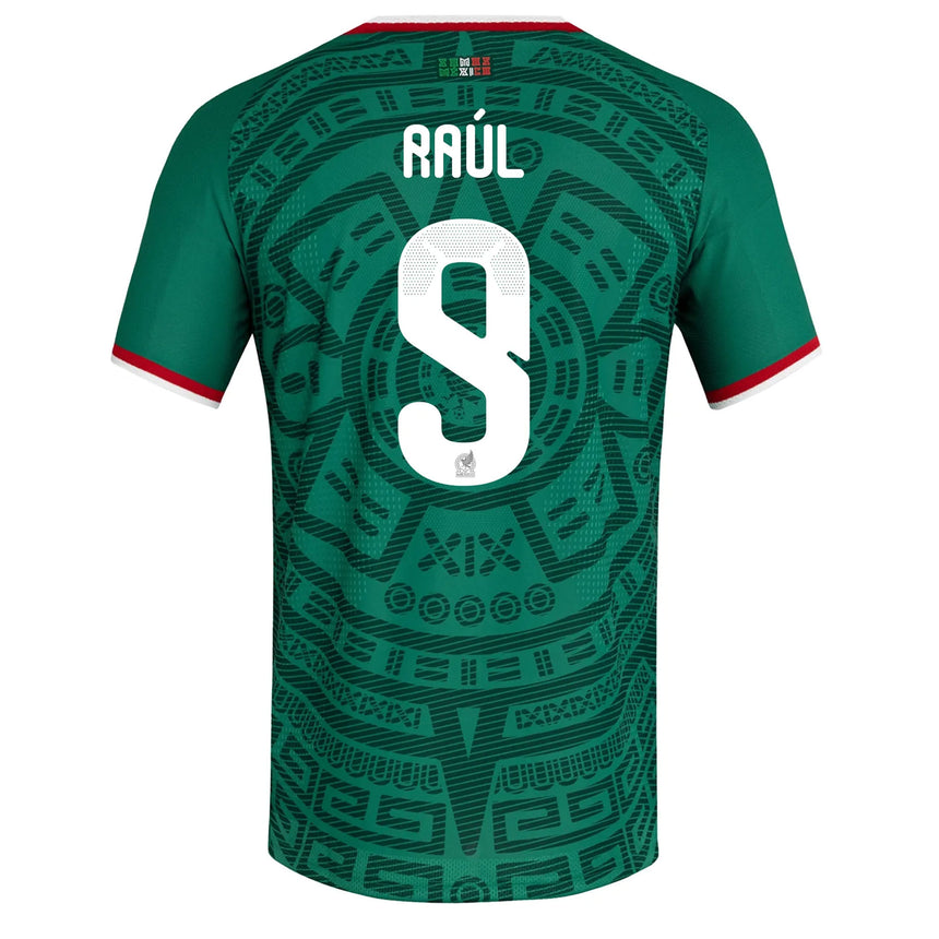 adidas Men's Mexico World Cup 2026 Authentic Home Jersey w/ Raul #9 Printing Back