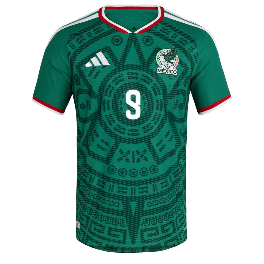 adidas Men's Mexico World Cup 2026 Authentic Home Jersey w/ Raul #9 Printing Front