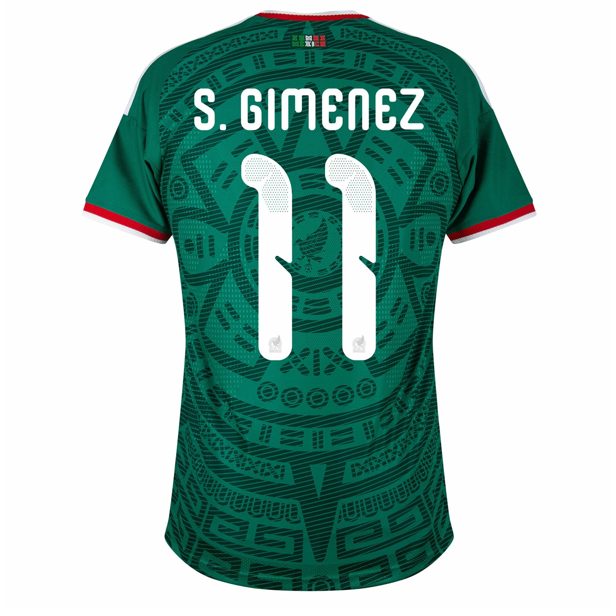 adidas Mexico Men's Home Authentic Soccer Jersey w/ S. Gimenez #11