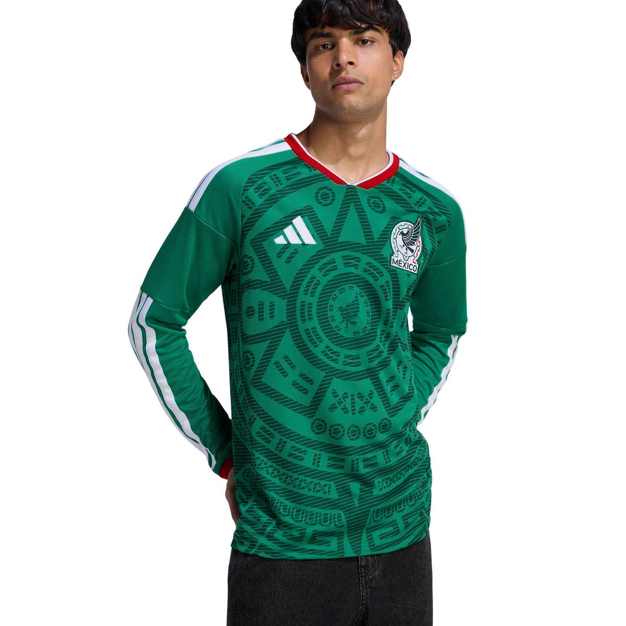 adidas Mexico Men's Home Stadium Long Sleeve Soccer Jersey World
