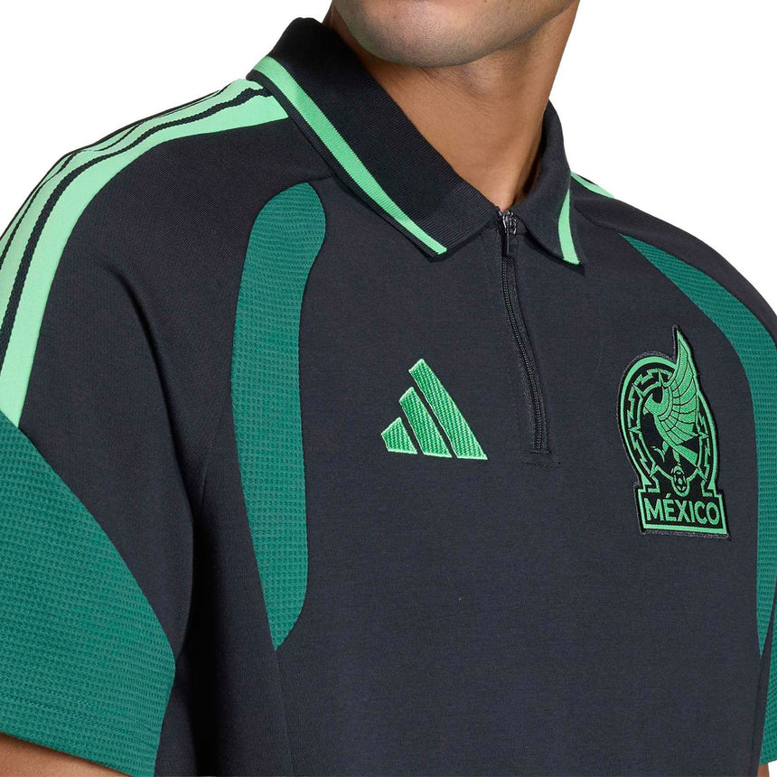 adidas Men's Mexico World Cup 2026 Polo Black/Green Crest