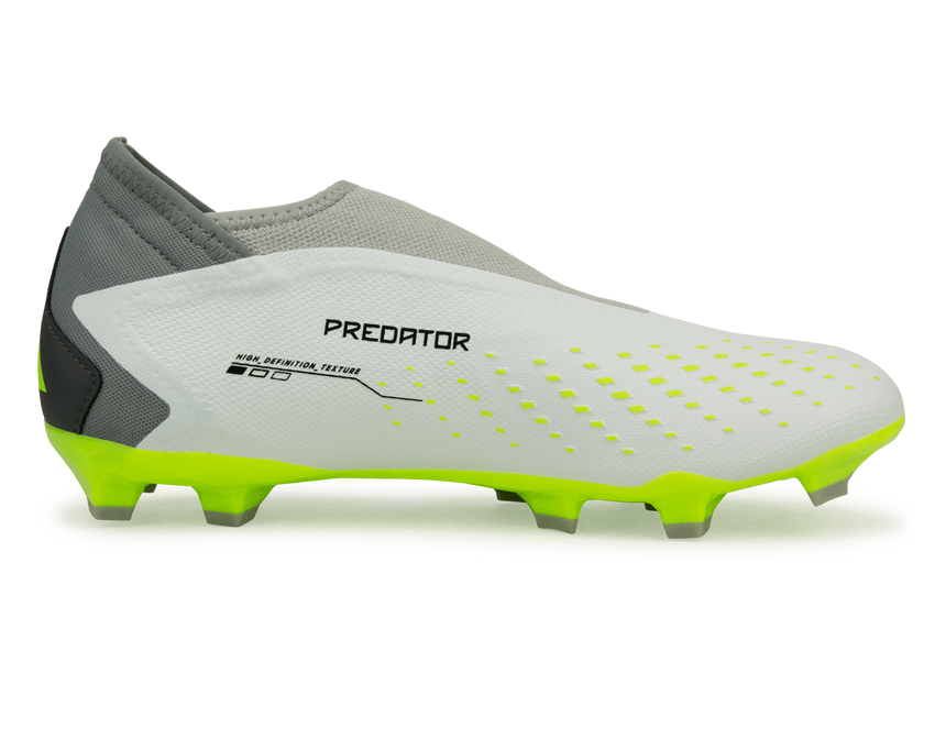 adidas Men's Predator Accuracy.3 LL FG White/Lucid Lemon Side