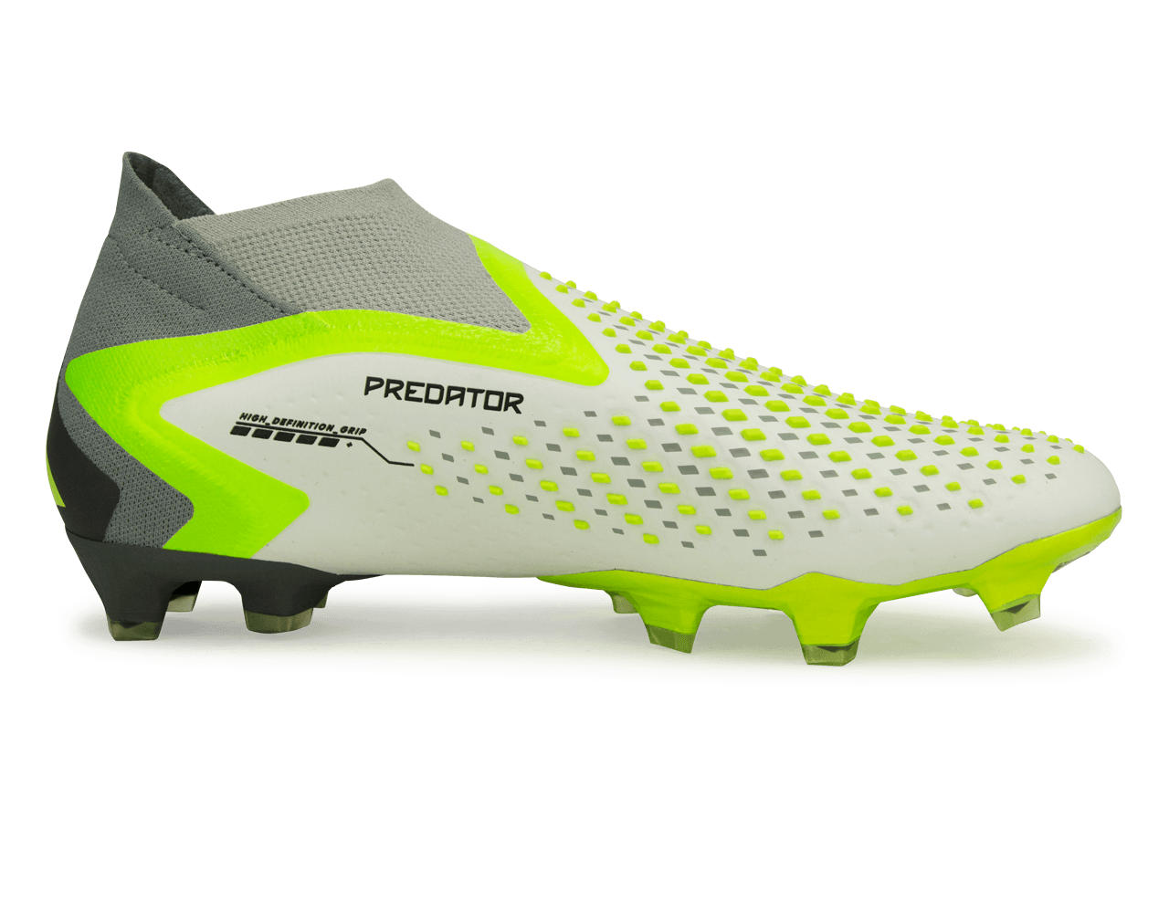 adidas Men's Predator Accuracy+ FG White/Lucid Lemon Side