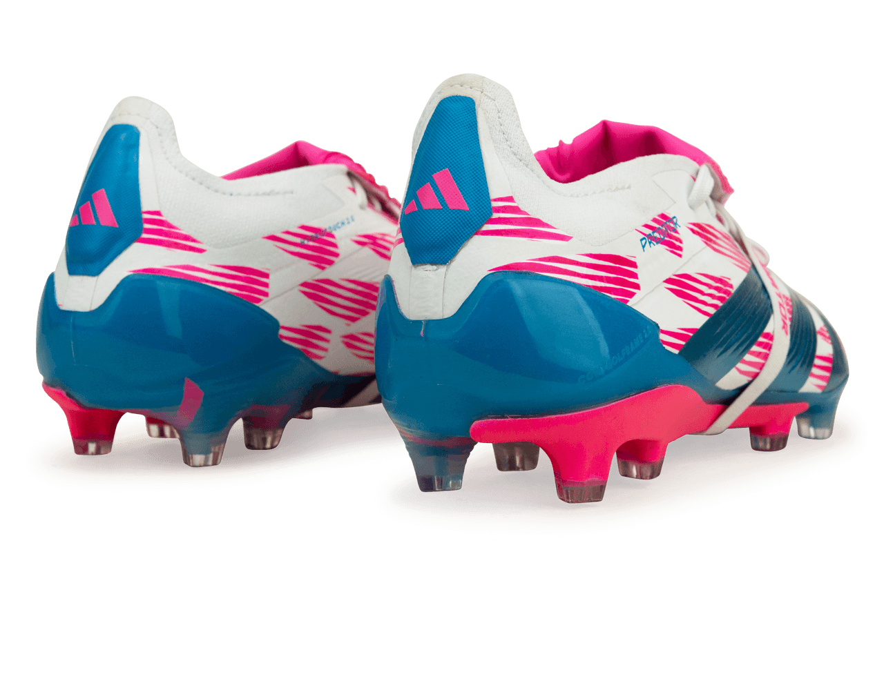 adidas Men's Predator Elite Foldover Tounge FG White/Blue/Pink Rear