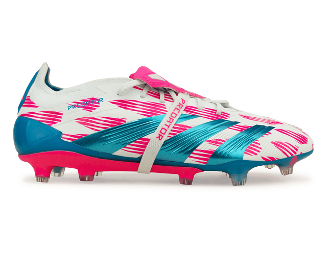 adidas Men's Predator Elite Foldover Tounge FG White/Blue/Pink 