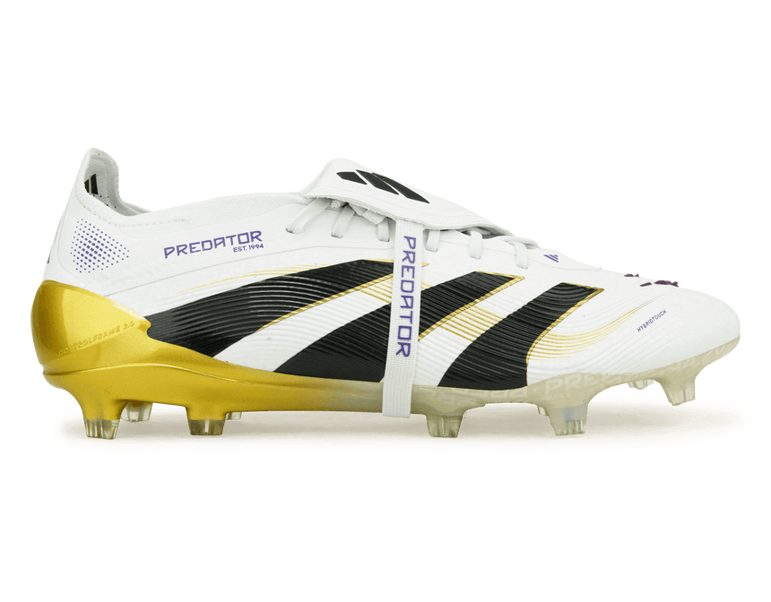 adidas Men's Predator Elite Foldover Tongue FG White/Black/Gold