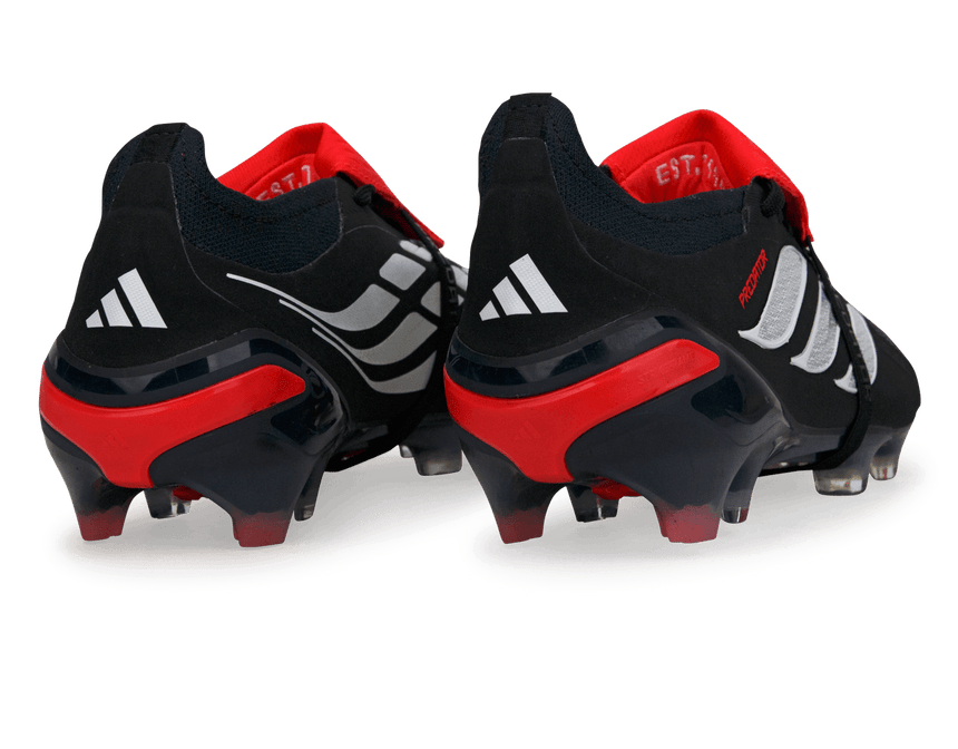 adidas Men's Predator Elite Foldover Tongue FG Black/White/Red Rear