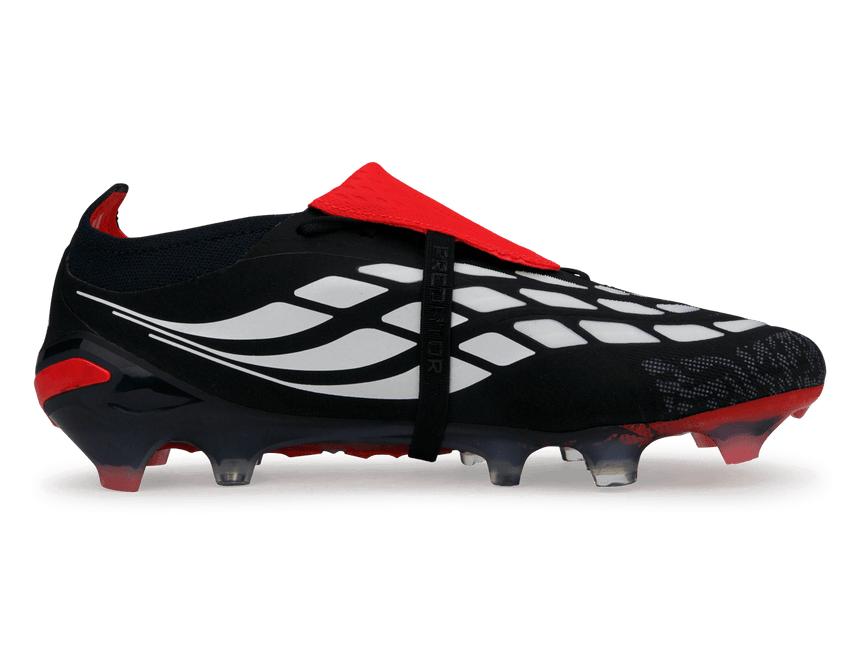adidas Men's Predator Elite Foldover Tongue FG Black/White/Red Side